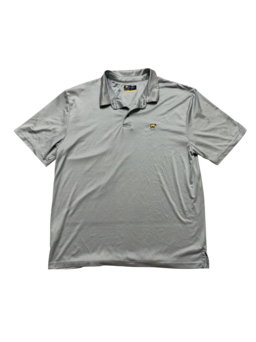 Jack Nicklaus Golf Polo Shirt Mens L Blue Stripe Stretch Performance - Picture 2 of 6